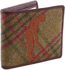 GREEN TWEED EMBROIDED GOLF WALLET