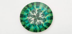 Plate, ceramic green