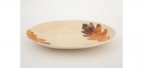 FERNANDO serving tray, ceramic, leaves