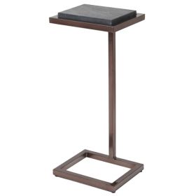Black Marbled Accent Table